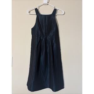 GG 5 Deep Blue Shimmer Tiered Hem Pleated Front Detail Sleeveless Dress Women XS